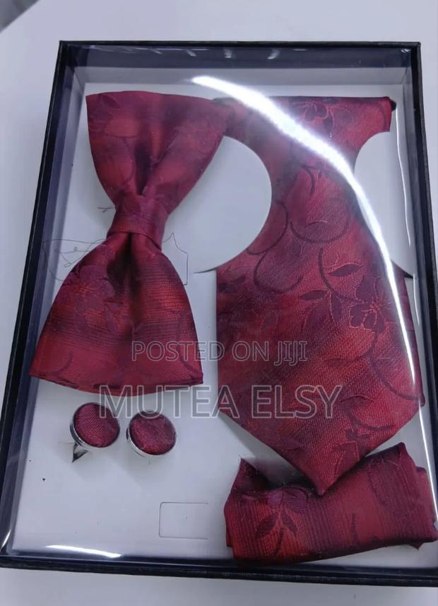 Maroon Executive Tie Bowtie Sets - thumbnail 2