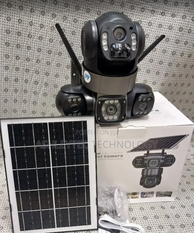V380 4g Solar Powered Triple Lens Simcard Camera