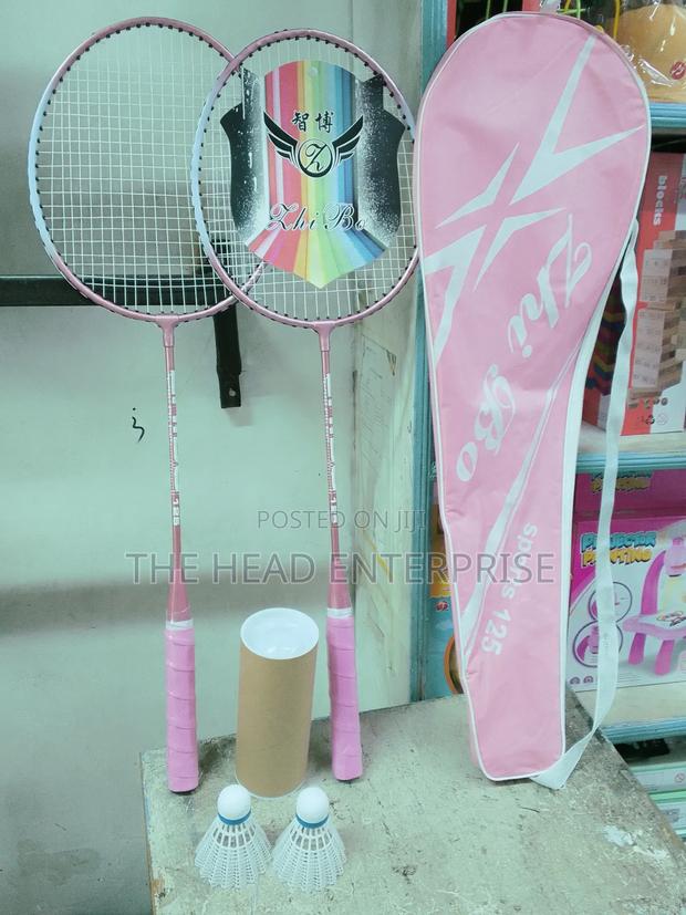 Top Quality Badminton Racket Pink With 3 Balls - thumbnail 2