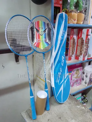 Badminton Racket Blue With a Set of Balls