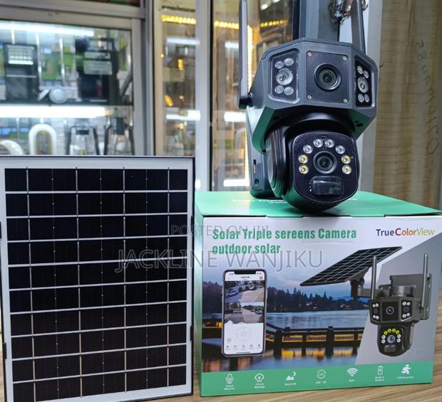 *Triple Screens Dual Lens Smart 4g Solar PTZ 360 Camera_ - main view