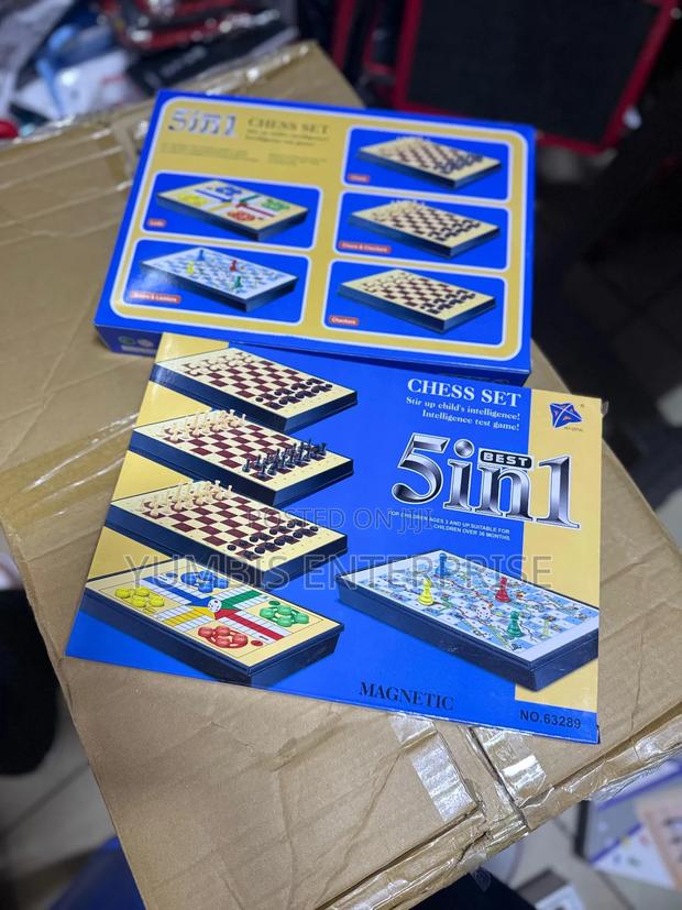 5 in 1 Chess Game (Chess, Checkers,Snake Ladders, Ludo, - thumbnail 2