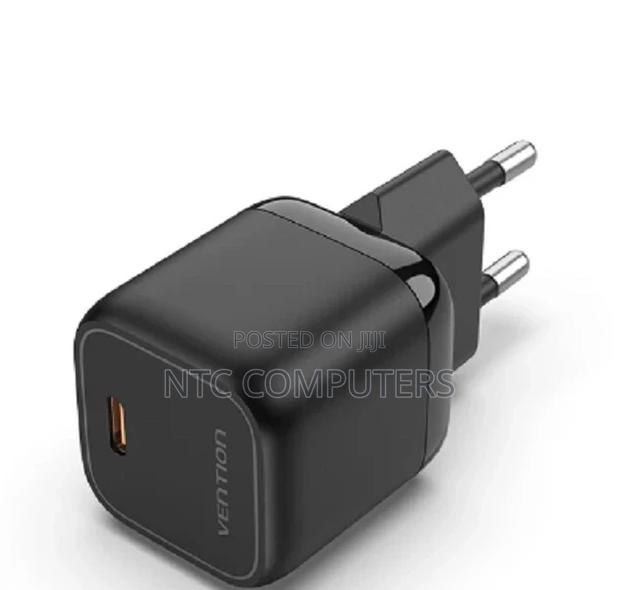 Vention 1-Port Usb-C Gan Charger(30w) Uk-Plug Black