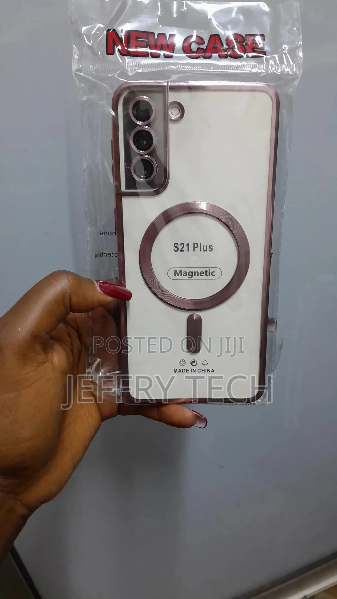 Yetagso Pink Plated Case for Galaxy S21 Plus Clear Case