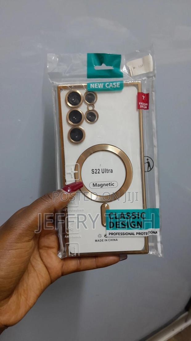 Raleavo Plated Magnetic Case for Samsung Galaxy S22 Ultr - thumbnail 2