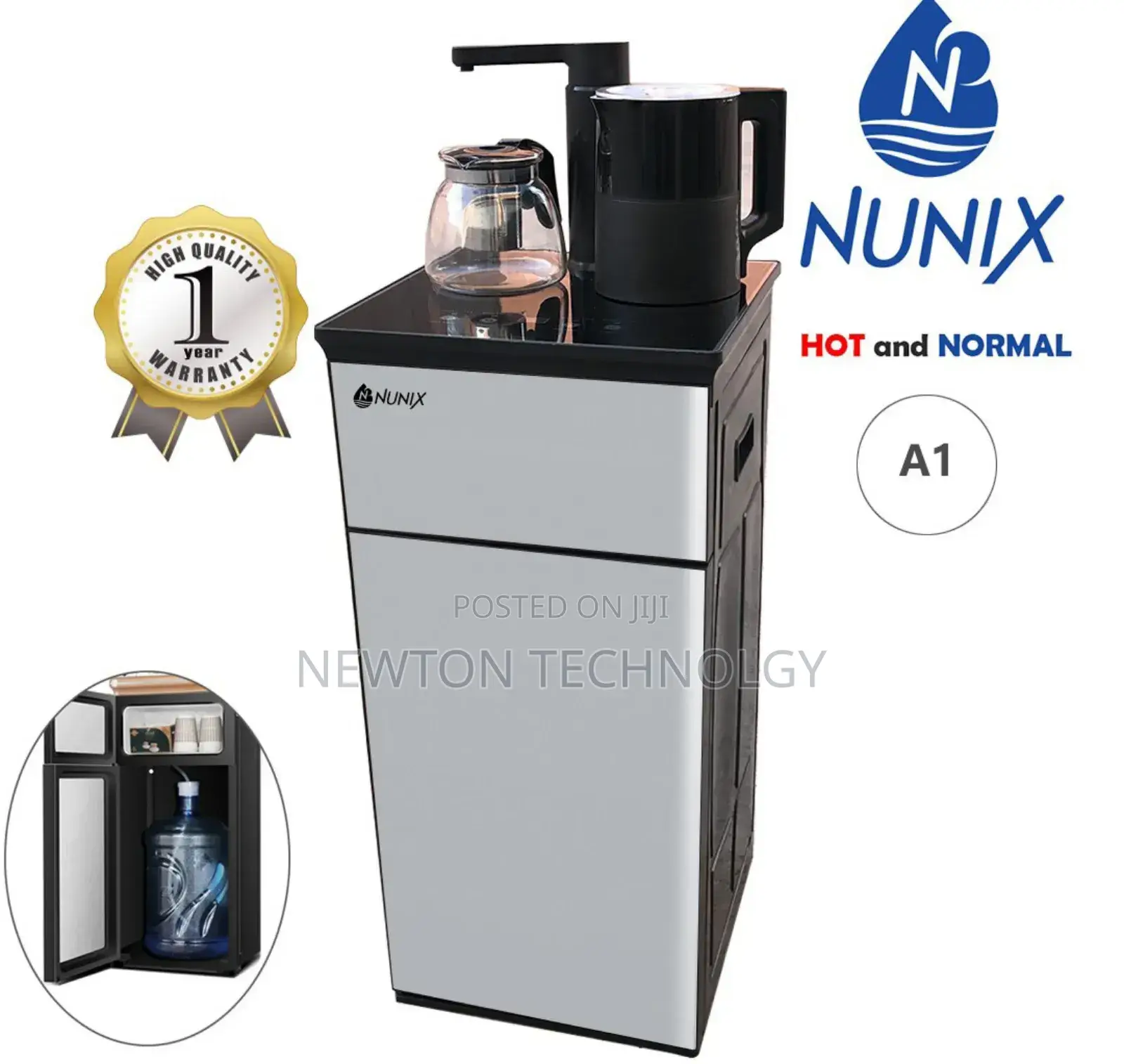 Silver Nunix A1 Bottom Load Hot and Normalwater Dispenser