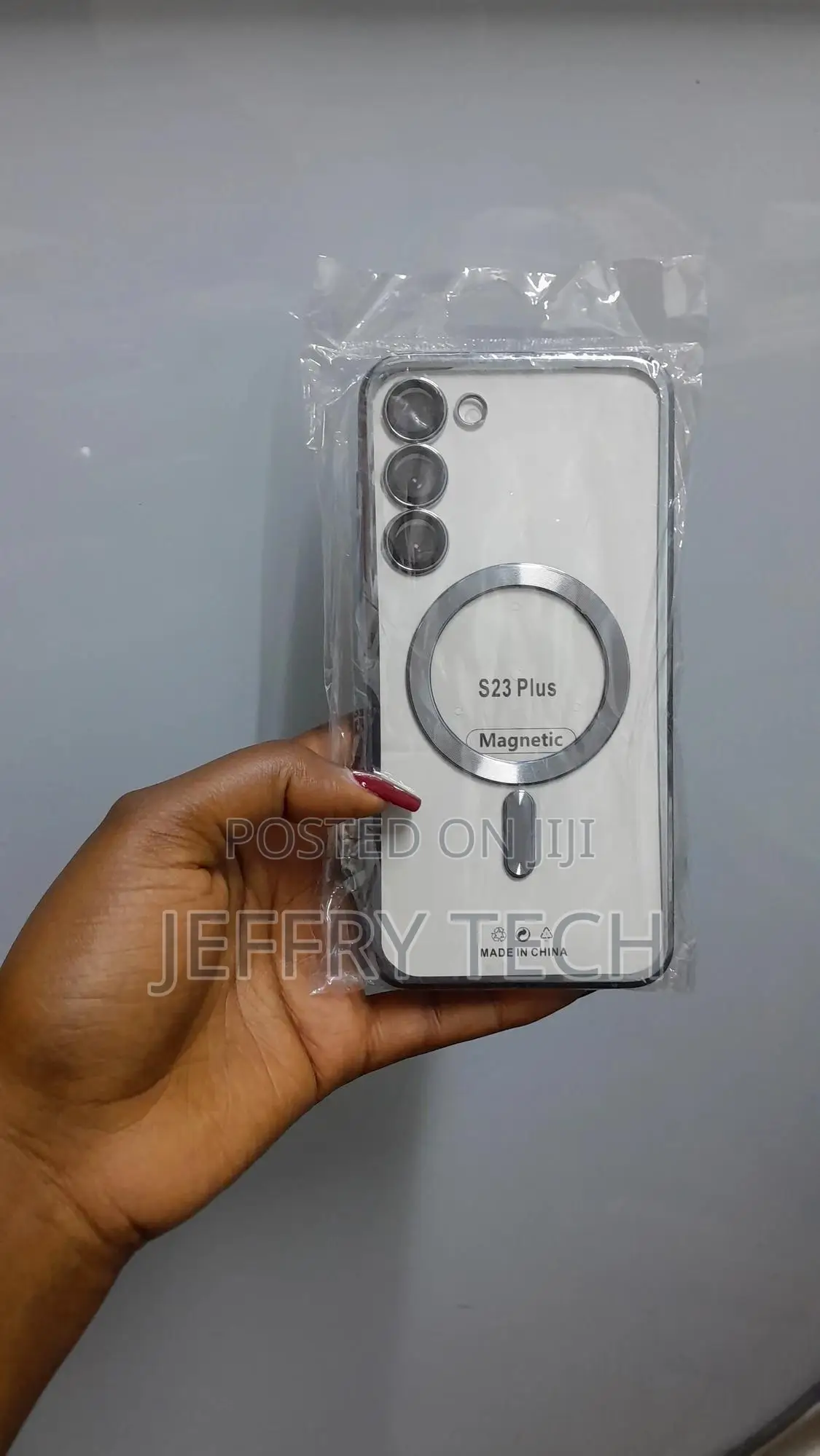 Ponnky Magsafe Samsung Galaxy S23 Plus Silver Plating Clear