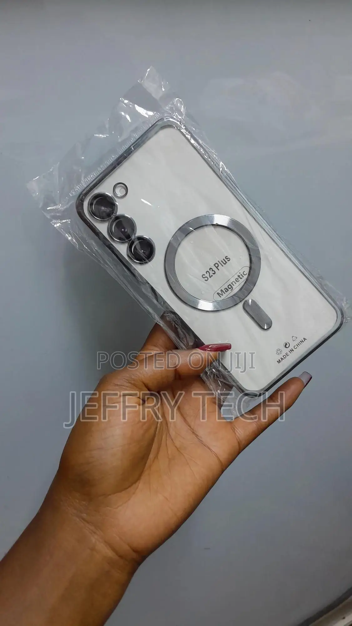 Ponnky Magsafe Samsung Galaxy S23 Plus Silver Plating Clear