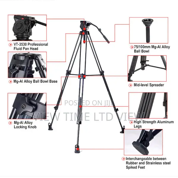 Kingjoy Vt-3500 Heavy-Duty Tripod Fluid Head 5.8kg 2m