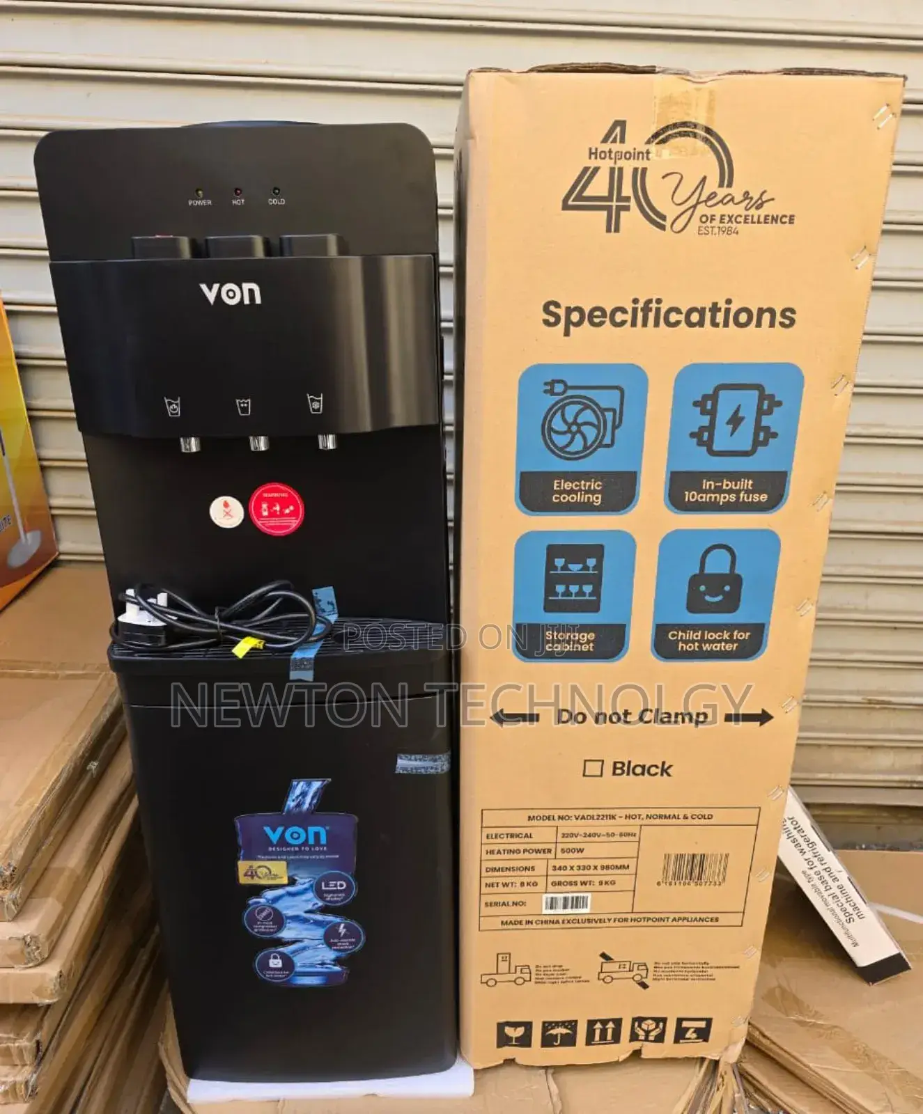 Von Hot Normal and Cold 3 Taps Dispenser
