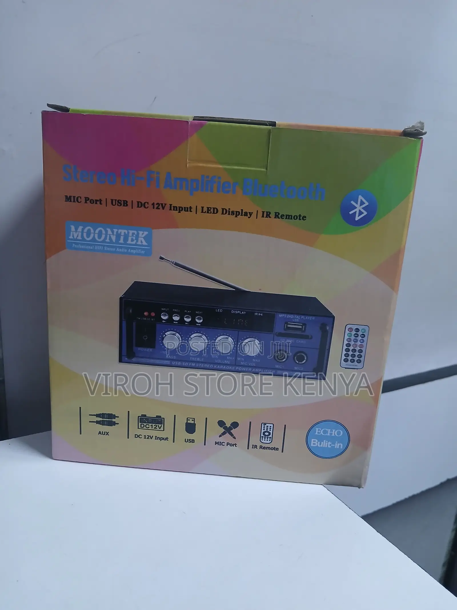 Stereo Hifi Bt Amplifier With 2 Mic Ports