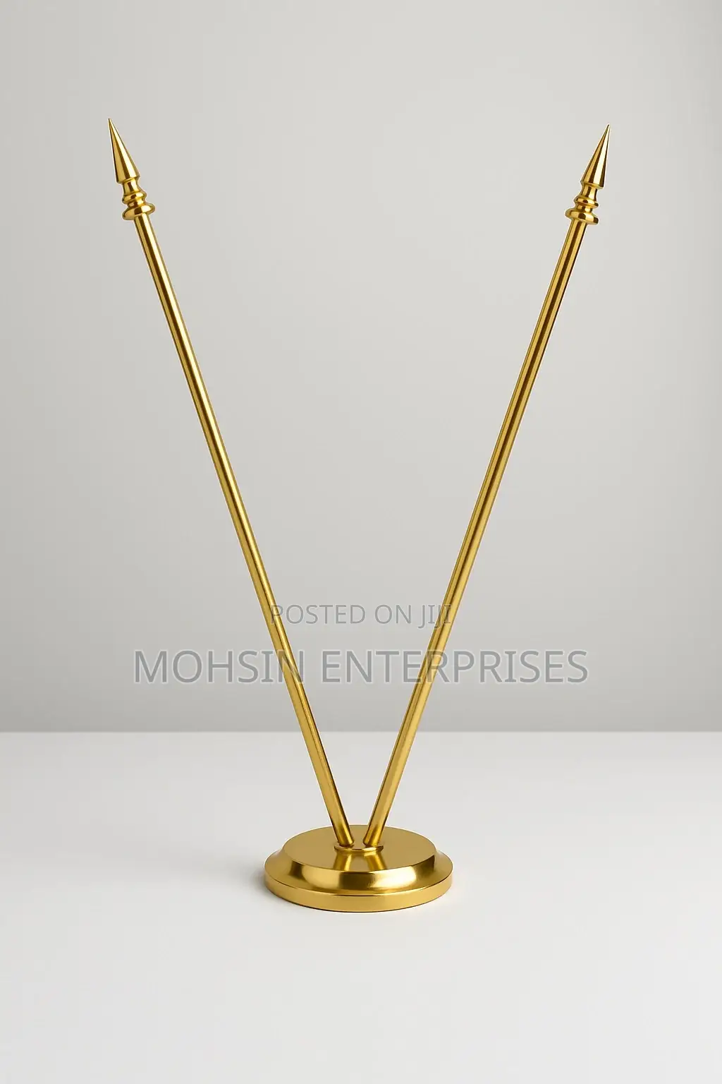Executive Gold Double Flag Table Stand