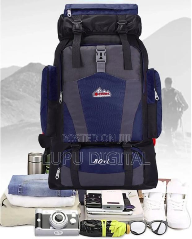 80ltrs Waterproof Unisex Hiking Backpack – - thumbnail 2