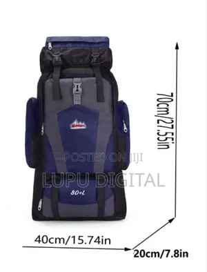 80ltrs Waterproof Unisex Hiking Backpack –