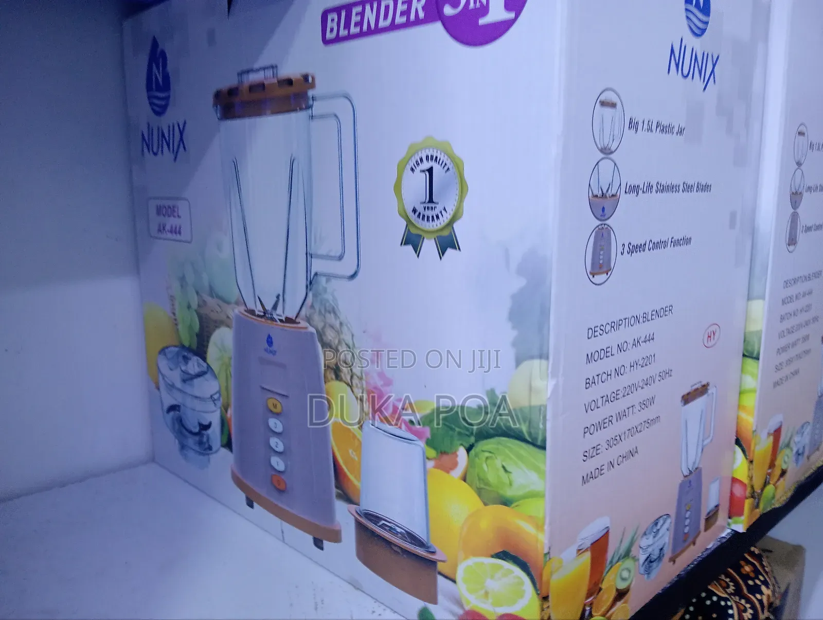 Blender 3 in 1 With Chopper Nunix Blender Ak444