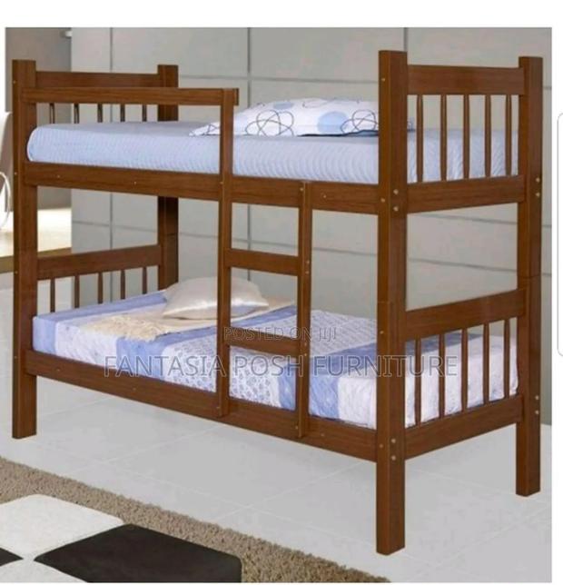 3.5x6 Dark Wood Double Decker Bed - main view