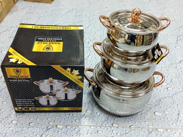 Stainless Steel Sufuria 3pc/Induction Pot Heavy Gauge - thumbnail 2