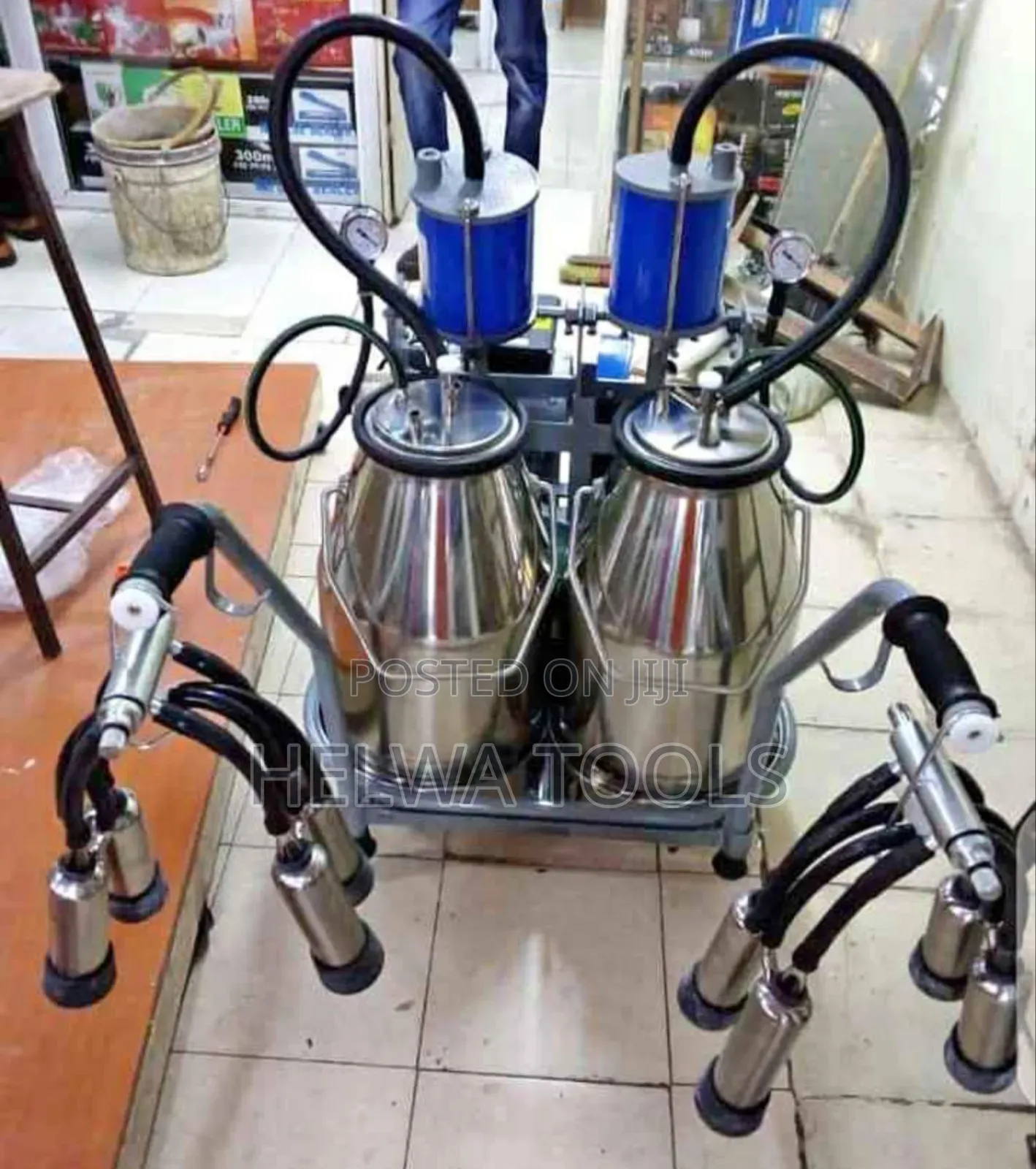 Electric Cow Milking Machine 2 Barrel