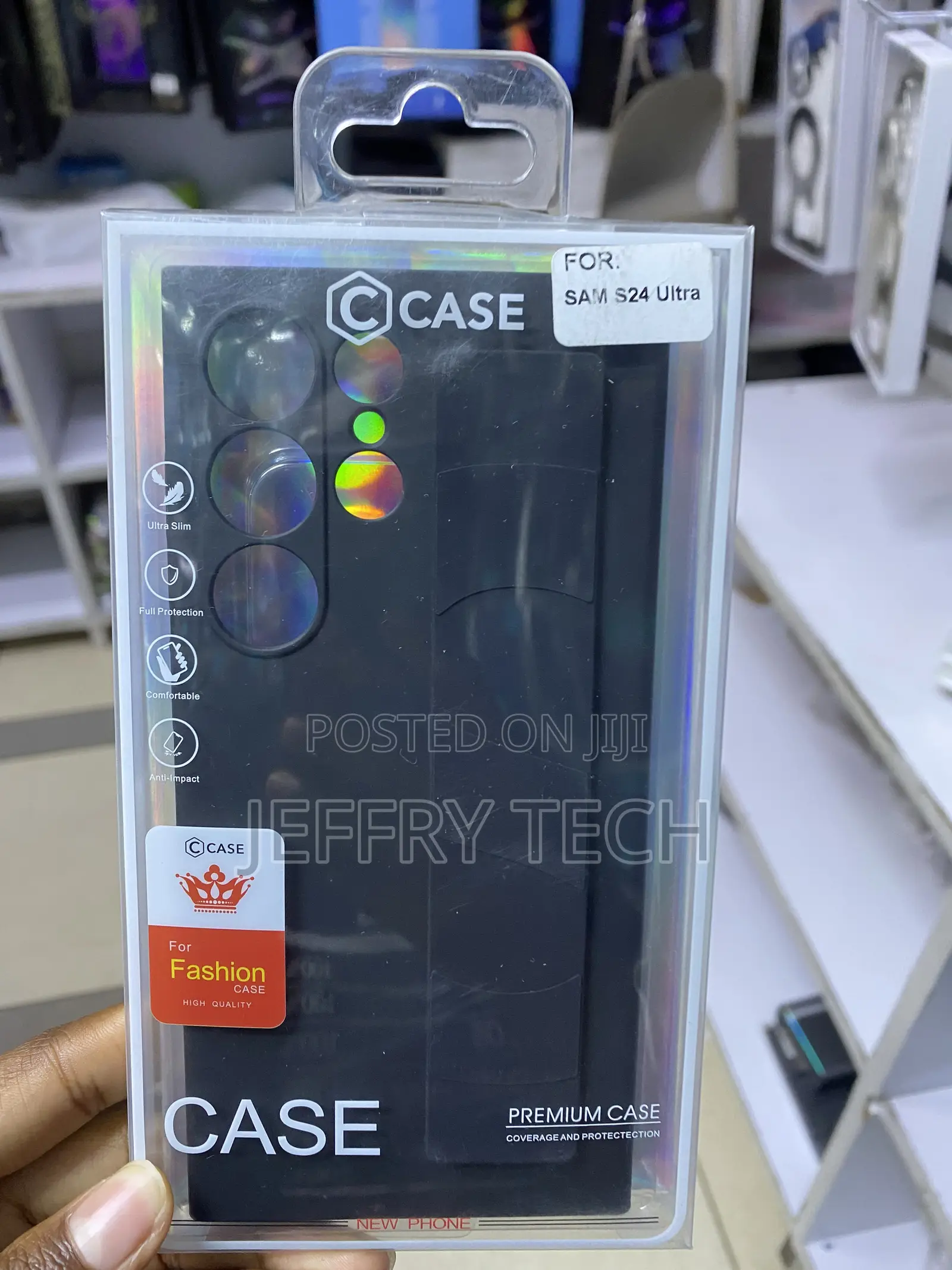 Vegan Samsung Galaxy S24 Ultra Standing Grip, Silicone Cover