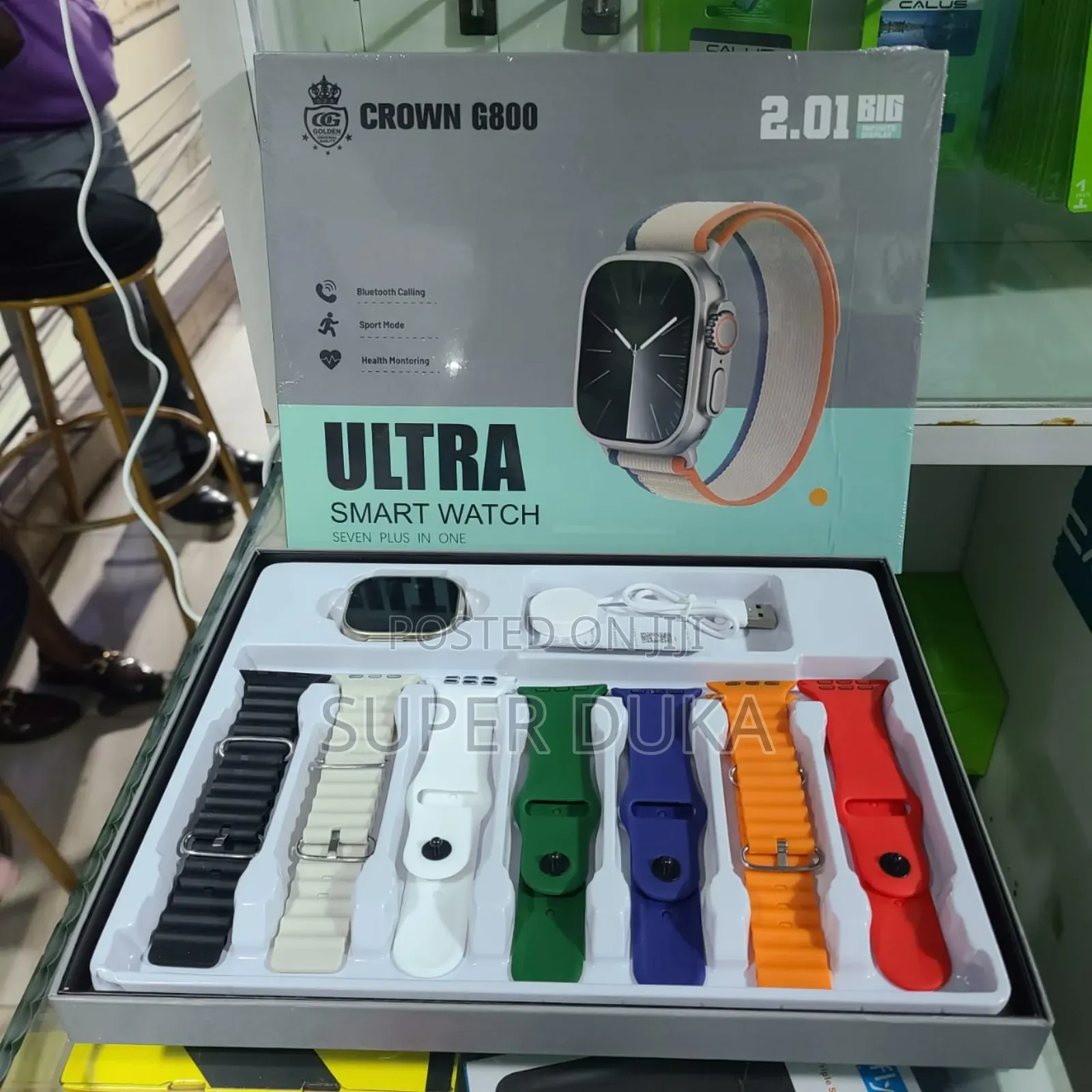 Crown G800. Smartwatch. With 7straps