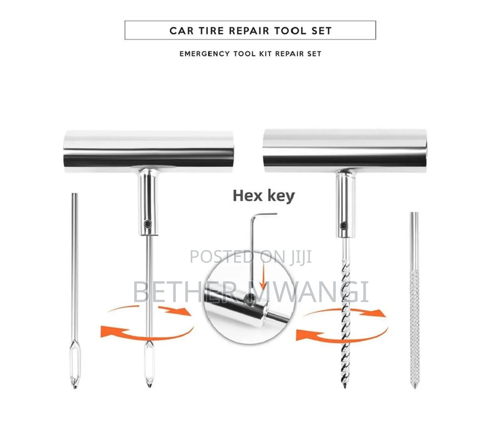 34-PCS Car Tubeless Tyre Repair Kit in Kenya