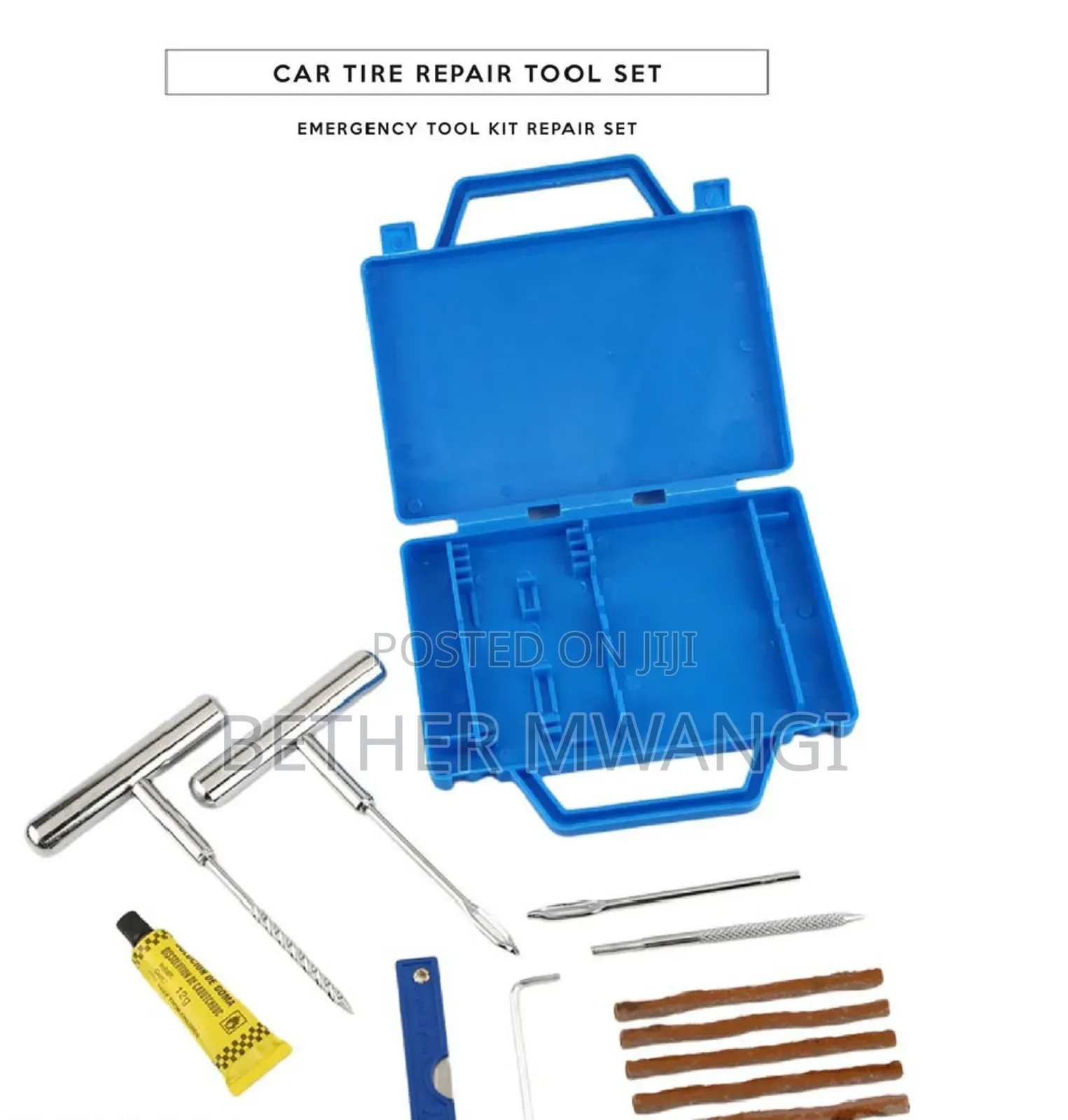 34-PCS Car Tubeless Tyre Repair Kit in Kenya
