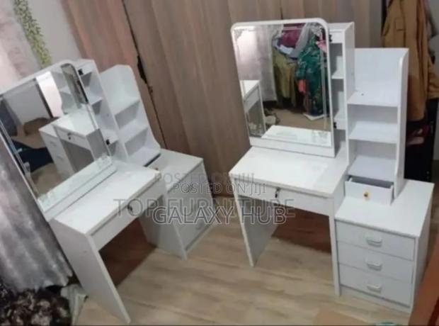 White Dressing Table With Sliding Mirror