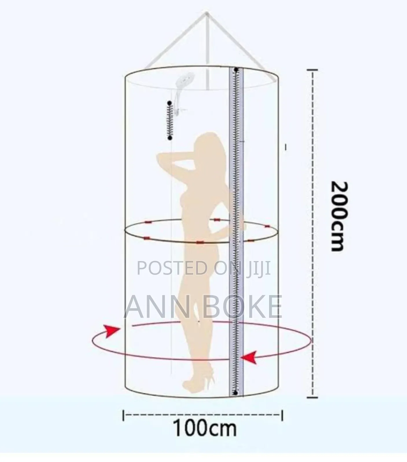 *Portable Foldable Round Waterproof Fabric Shower