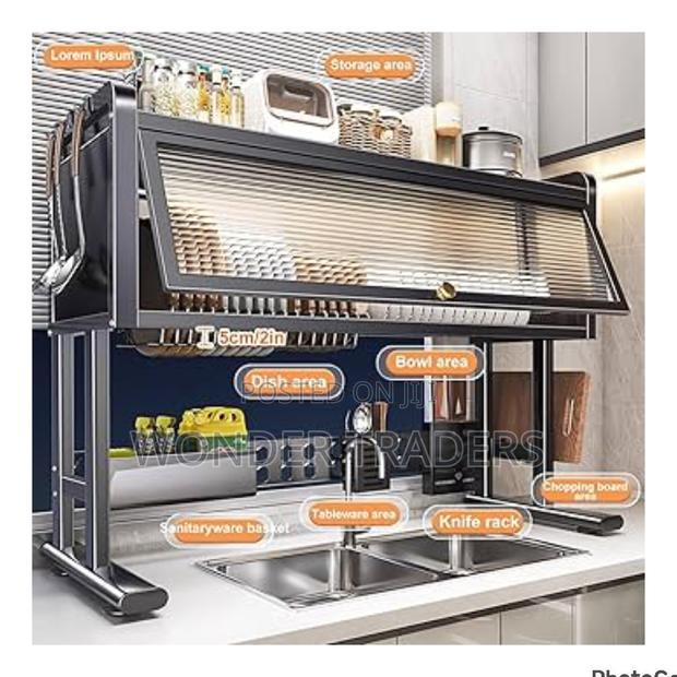 Double Over the Sink Rack With Glass Lid