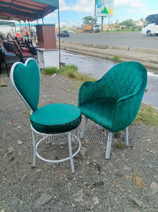 Manicure Love Seat and Styling Seat, Green and White 
