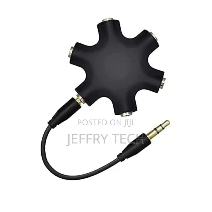 5-Way Multi Headphone Audio Sp Litter Aux Adapter Connector