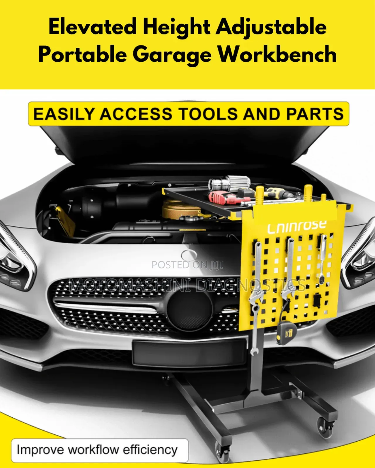 Portable Height Adjustable Vehicle Repair Working Bench