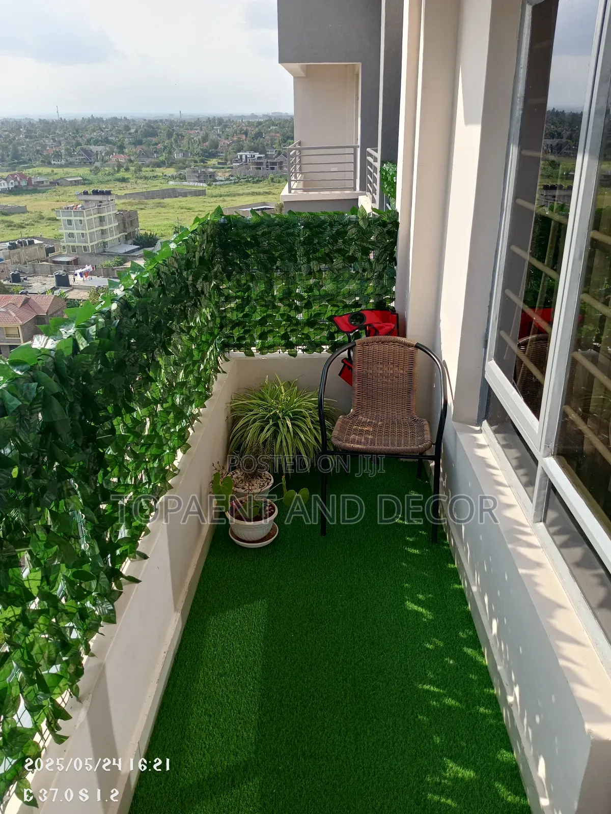 Closure View of Balcony Grass Capet