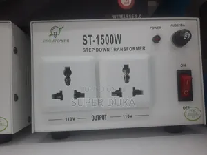 1500w Step-Down Transformer. 220/240 Volts to 110/120 Volts.
