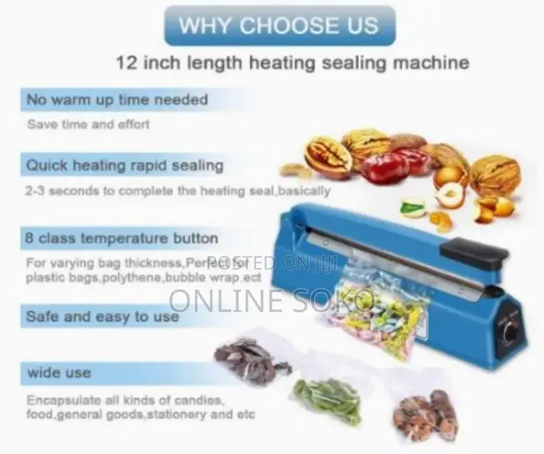 Impulse Heat Sealing Machine -Plastic Bags, Polythene Tubing