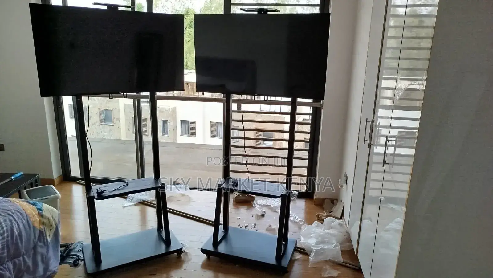 Tv Stand Mobile Bracket With Trolley