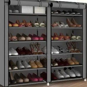 Shoe Rack! *2 Column Shoe Rack With Canvas Cover