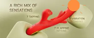 2in1 Rabbit Dildo Flipping Vibrator Design Max Orgasm Clit