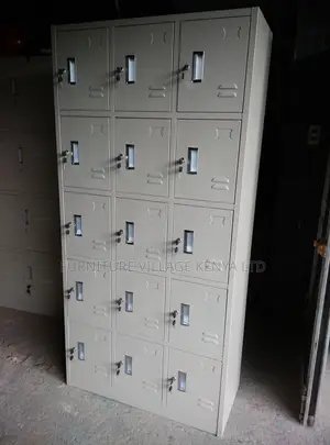 Cabinets:15-Swing Door Metallic Office Locker Cabinet