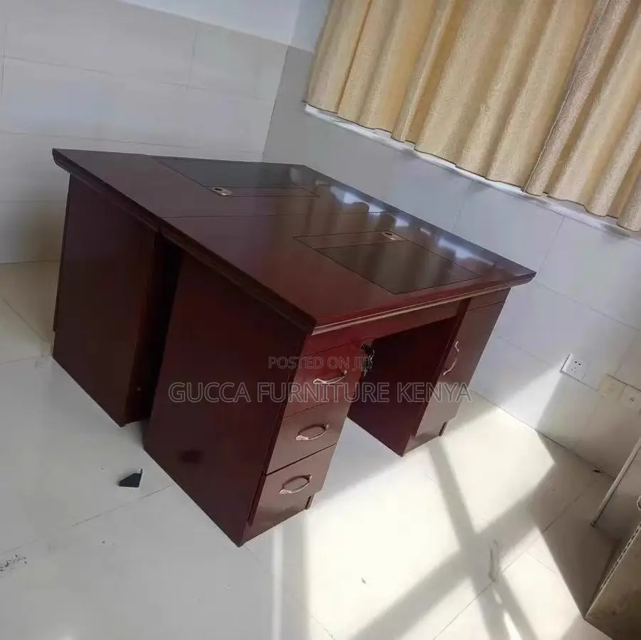 Office Desk:1.4m Solid Mahogany Veneer Staff Boss Desk