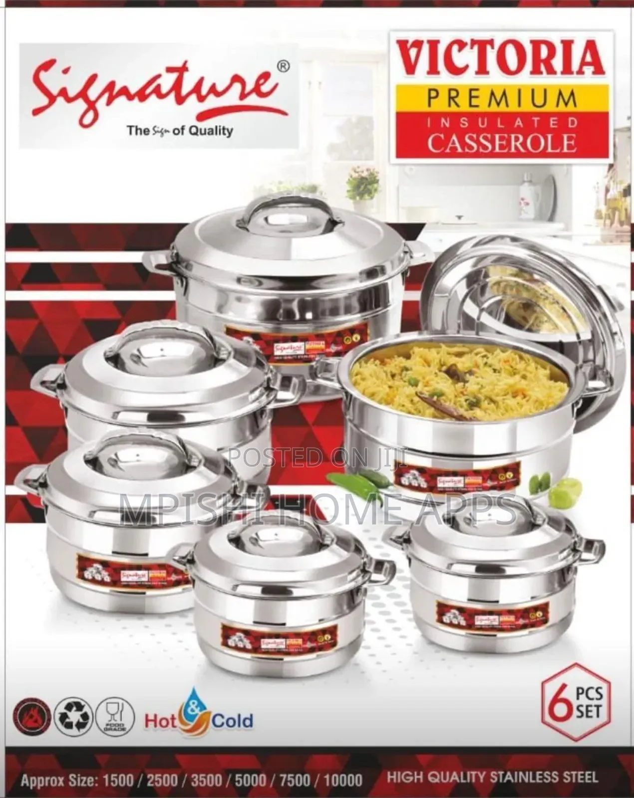 6 Pcs Victoria Stainless Steel Hotpots