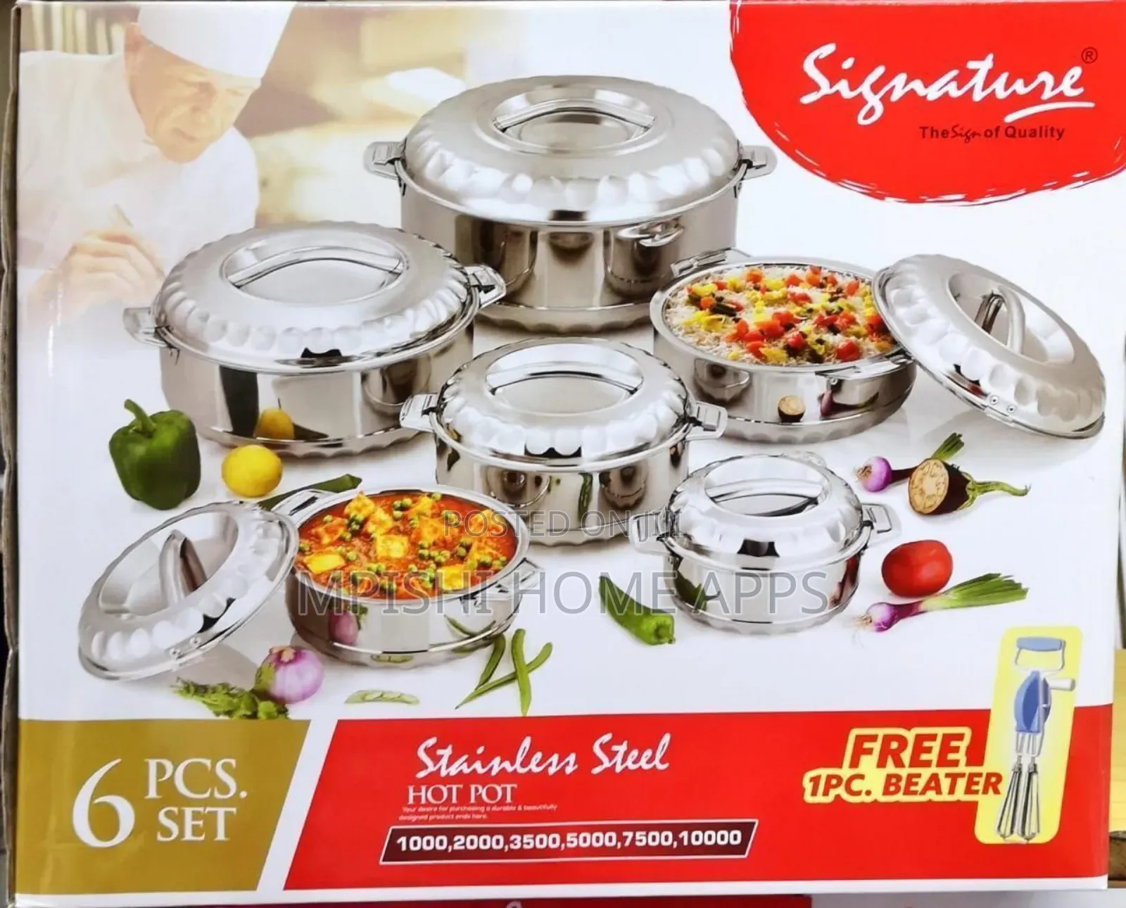 6 PCS Stainless Steel Hotpots