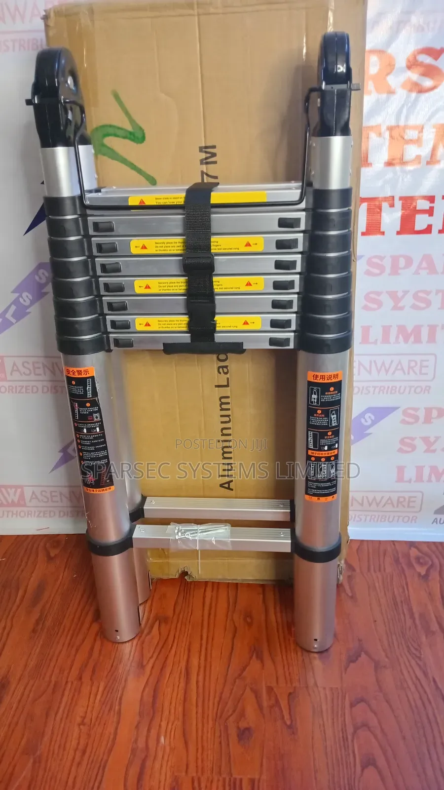 7.4m Telescopic Aluminum Ladder Double(3.7+3.7m)