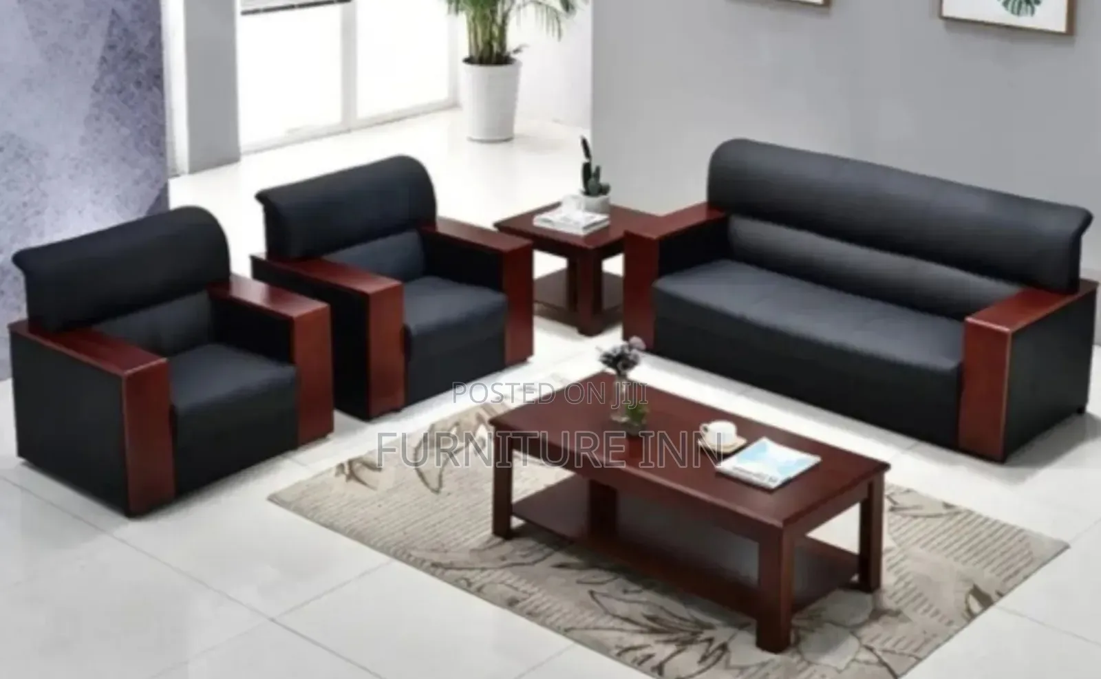 Brand-New Wooden Arms Office Sofa