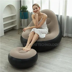 *Inflatable Deluxe Lounge Seat With Foot Rest & Free Pump