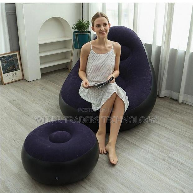 *Inflatable Deluxe Lounge Seat Portable With Manual Pump