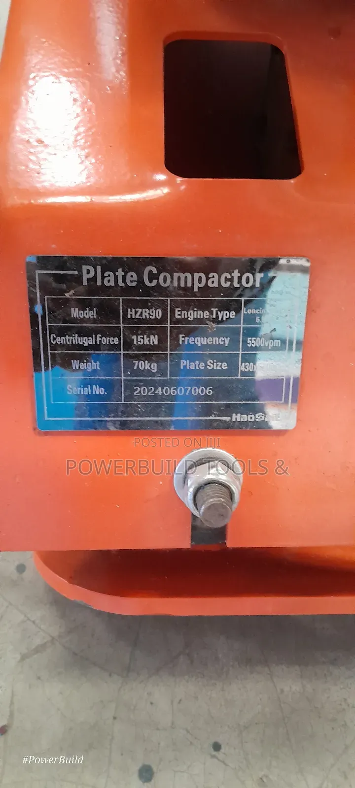 90kgs Haosail Heavy-Duty Plate Compactor