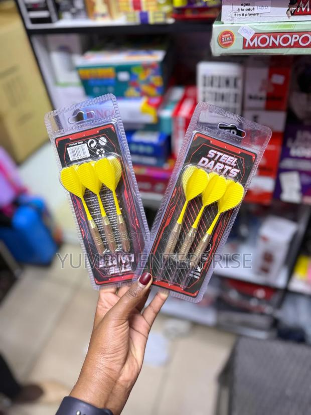 Yellow 3 Pc Darts at 500 a Set Steel Darts - thumbnail 2