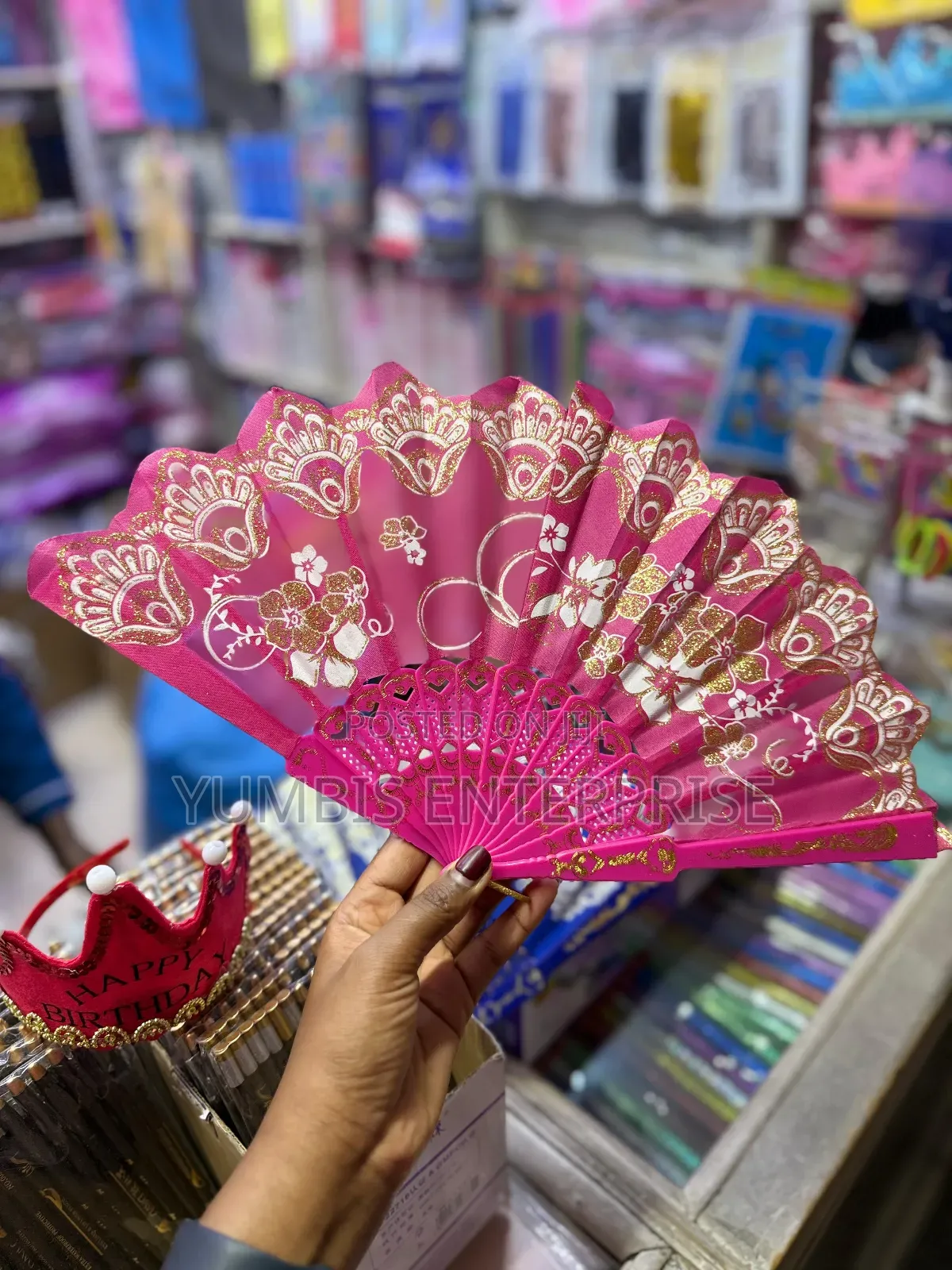 Hot Pink Foldable Hand Held Fans at 300