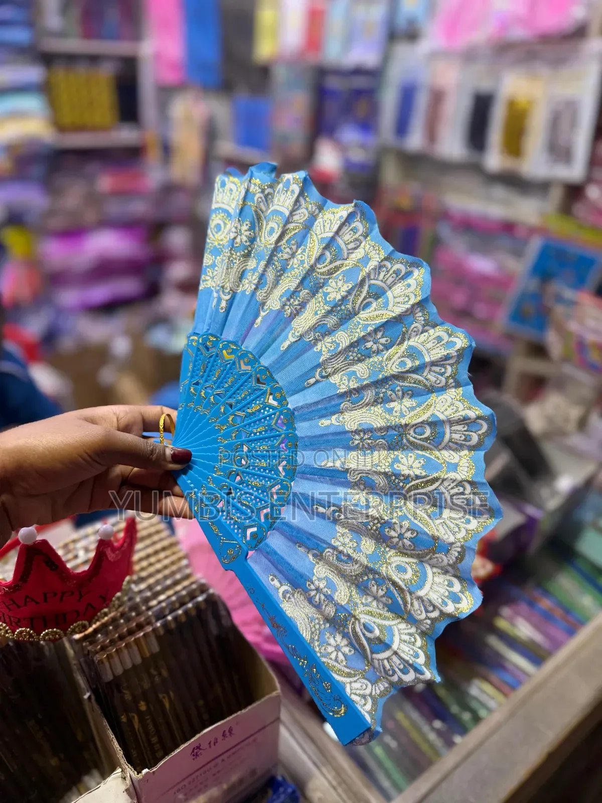 Light Blue Hand Fan/Wedding Foldable Fans